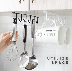 Under-Cabinet Hanger Rack (6 Hooks)